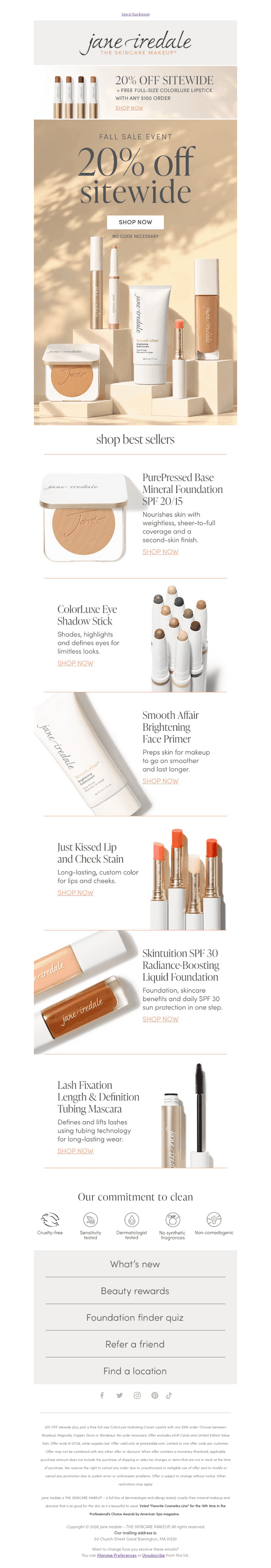 20% off everything + free full-size gift