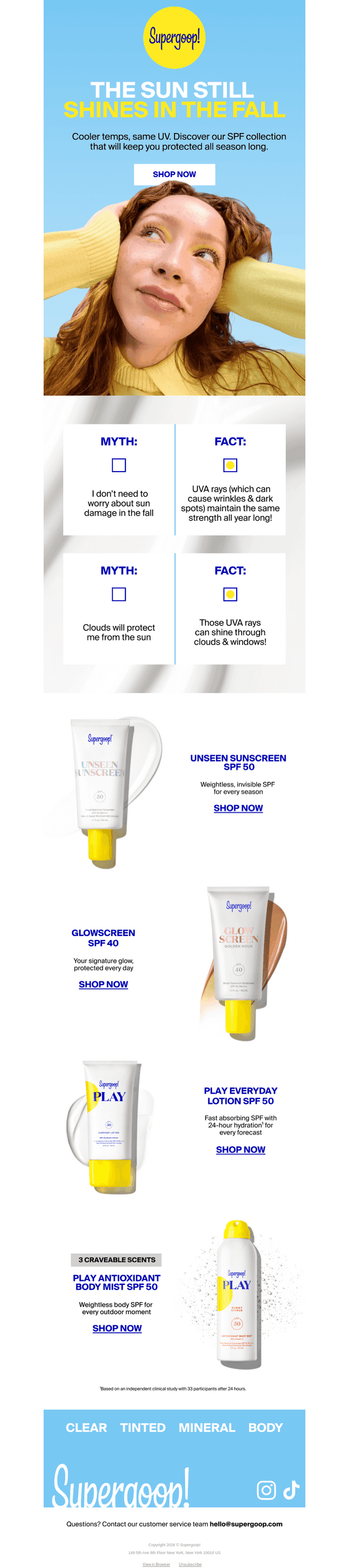 Fall still calls for daily SPF ☀️🍁