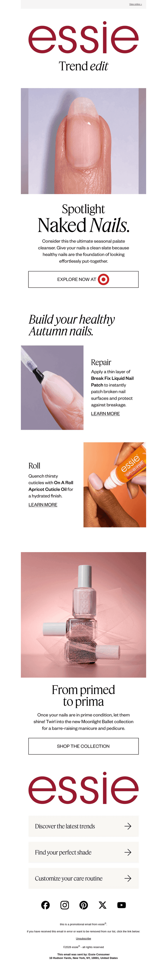 essie email from Tue, Sep 22, 2026