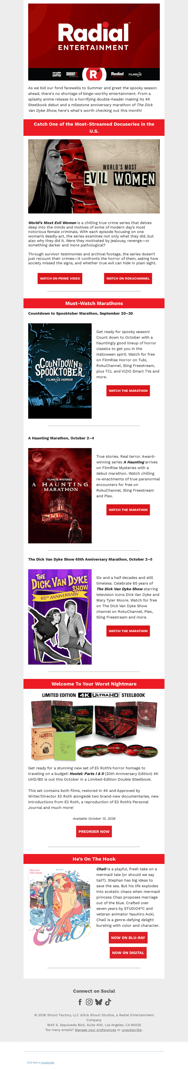 Shout! Factory email from Tue, Sep 22, 2026