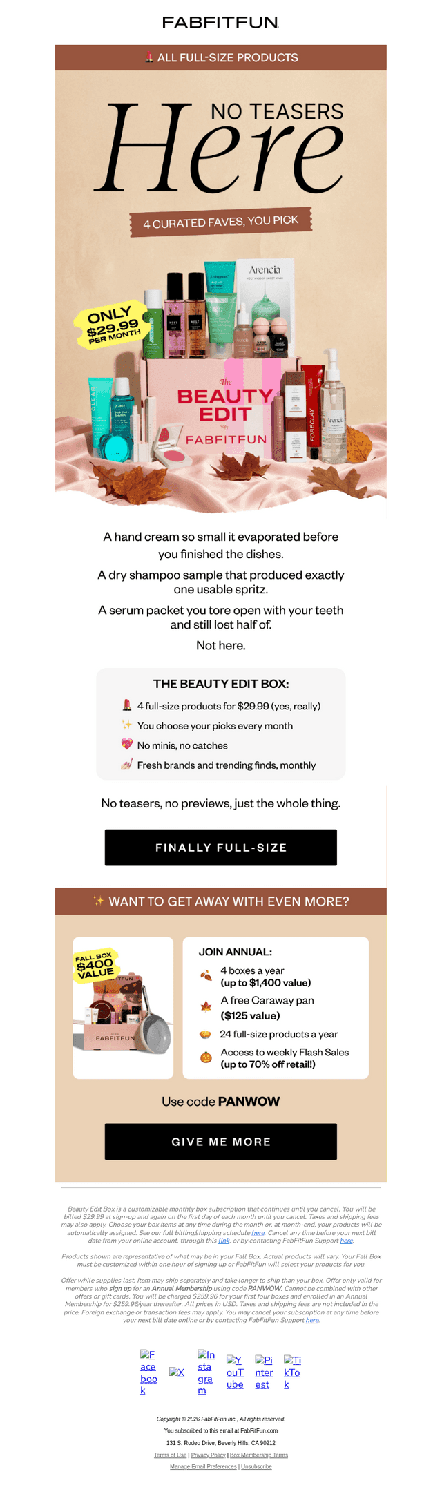 FabFitFun email from Tue, Sep 22, 2026