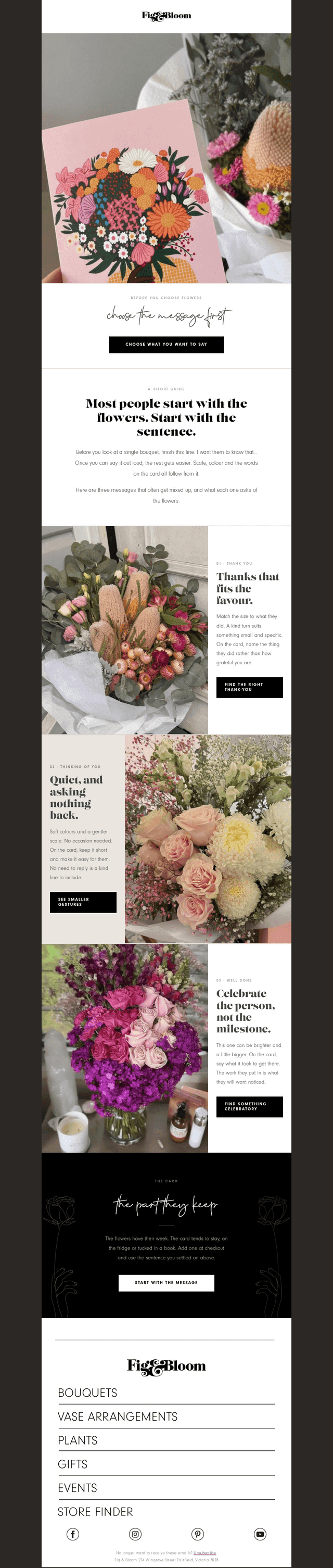Before you choose flowers, choose the message