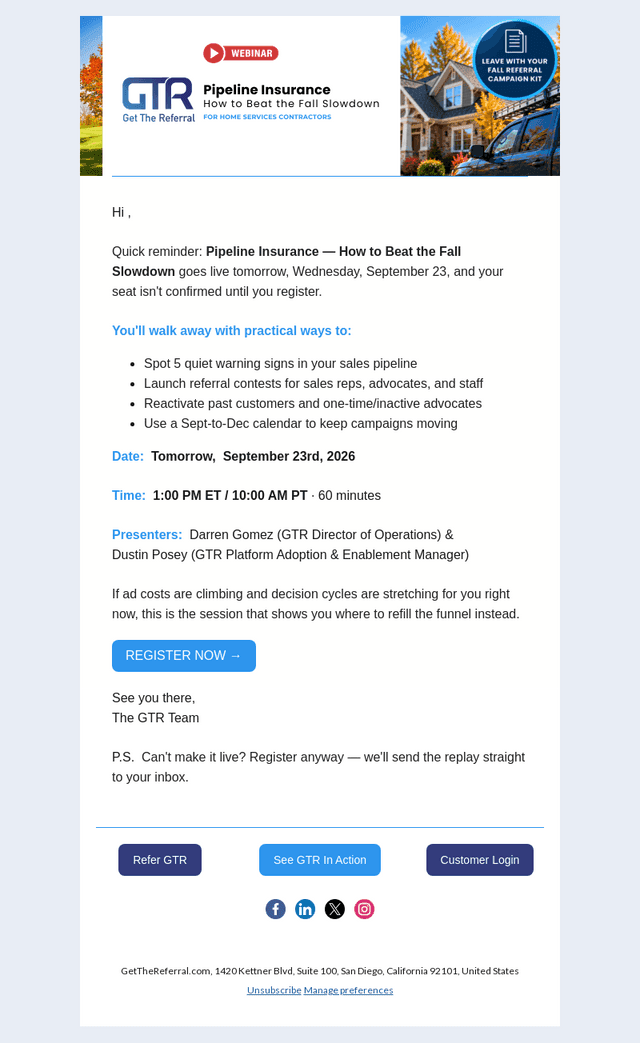 Get The Referral email from Tue, Sep 22, 2026