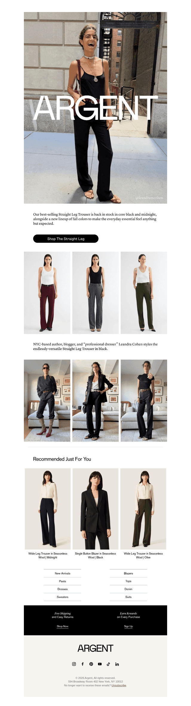 Back in Stock | The Straight Leg Trouser