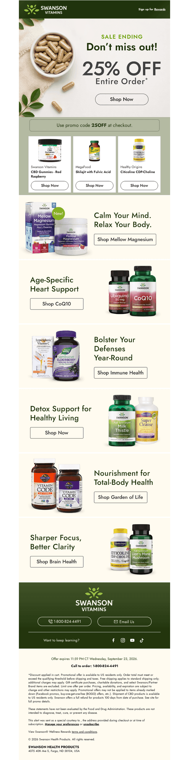 Swanson Health Products email from Wed, Sep 23, 2026