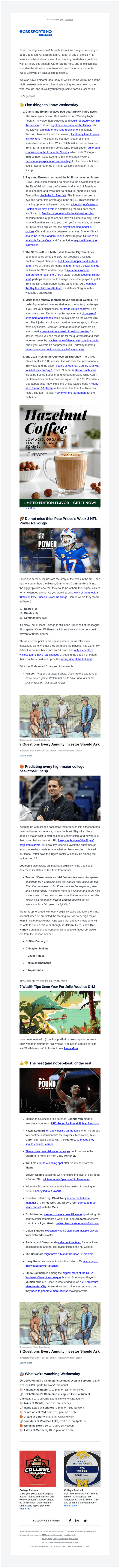 CBS email from Wed, Sep 23, 2026