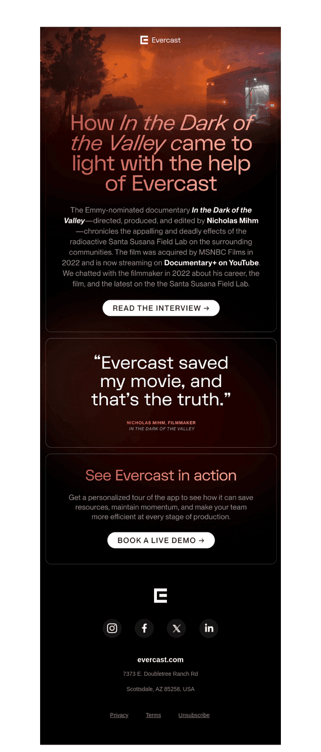 Evercast email from Wed, Sep 23, 2026