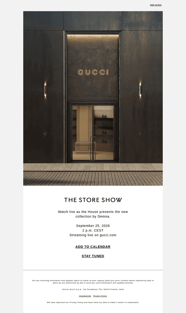 Gucci email from Wed, Sep 23, 2026
