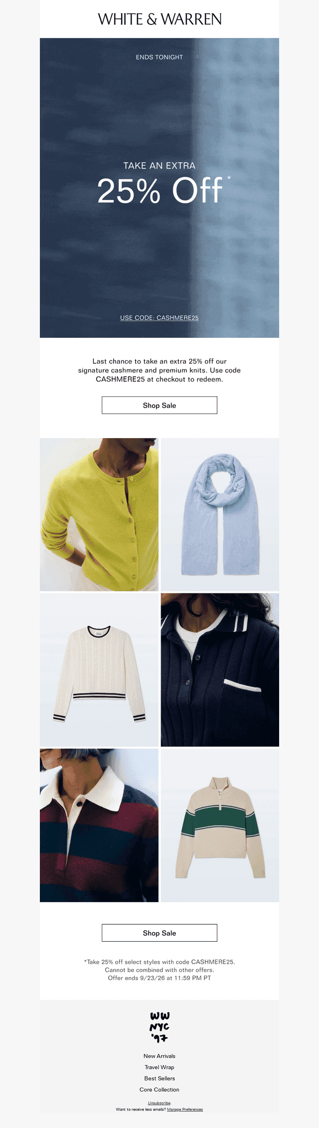Last Call: Extra 25% Off Cashmere