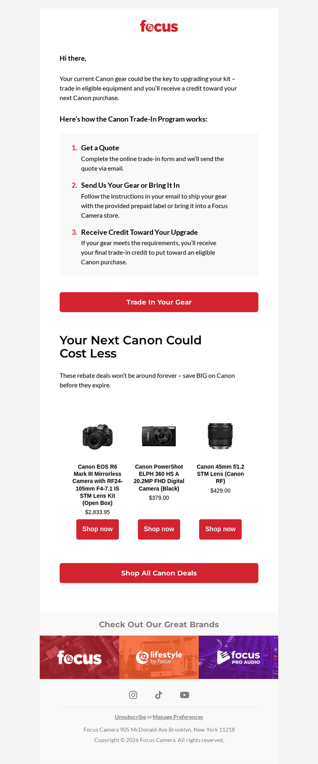 Focus Camera email from Wed, Sep 23, 2026