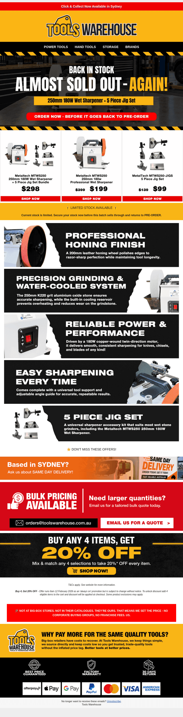 They're back! Professional Wet Sharpener + 5-Pc Jig Set