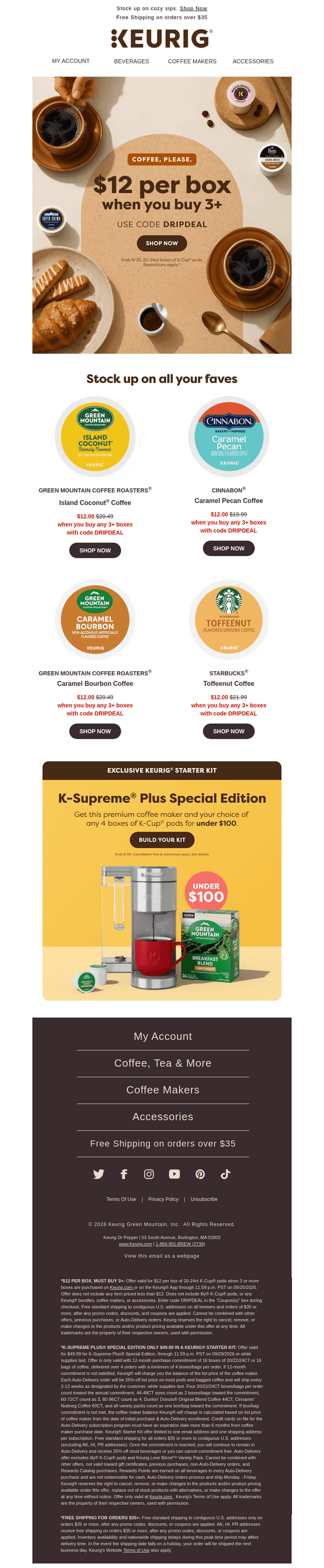 Keurig email from Thu, Sep 24, 2026