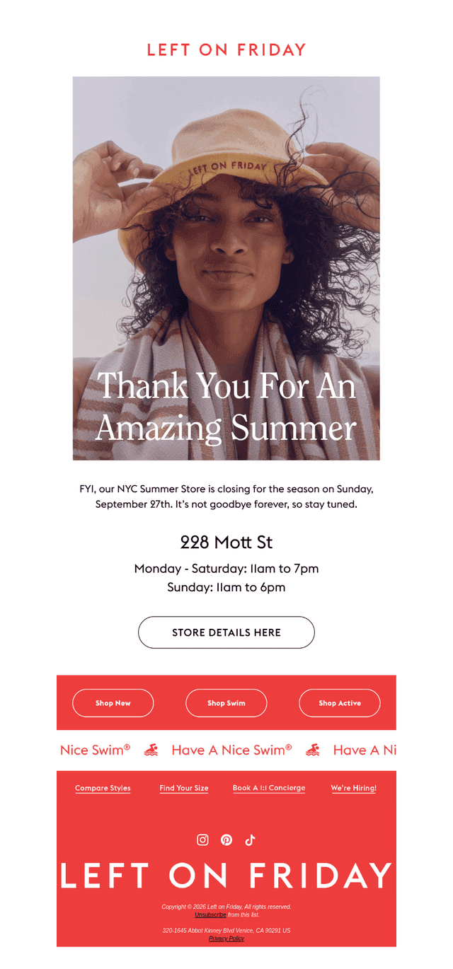 Left On Friday email from Thu, Sep 24, 2026