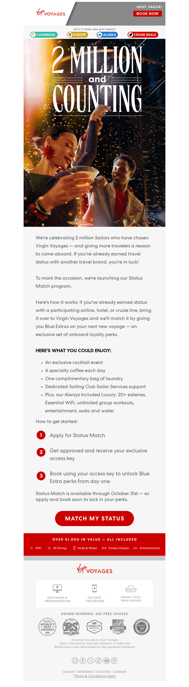 Virgin Voyages email from Thu, Sep 24, 2026