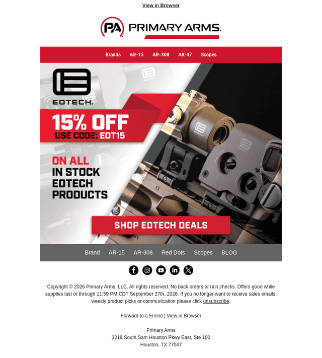 15% Off EOTECH With Code EOT15 🎯