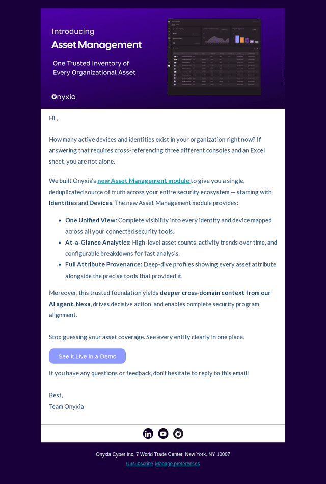 Onyxia email from Thu, Sep 24, 2026