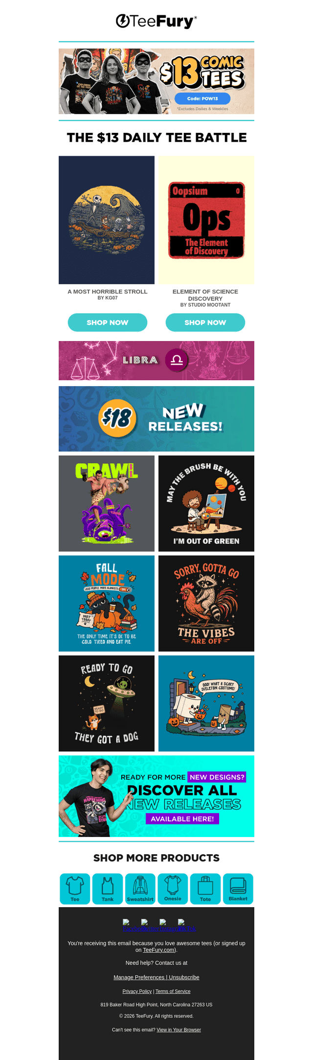 TeeFury email from Fri, Sep 25, 2026