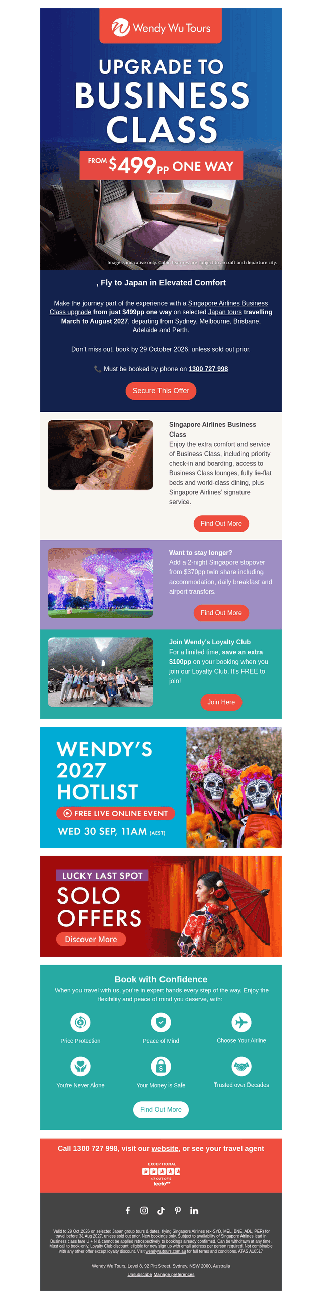 Wendy Wu Tours Australia email from Fri, Sep 25, 2026