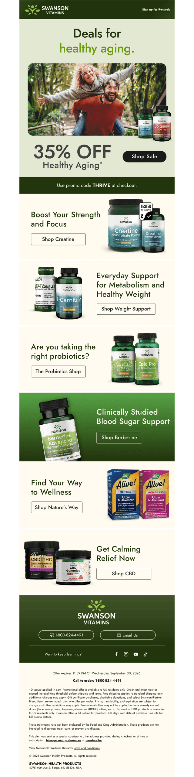 Enjoy 35% off Swanson healthy aging essentials