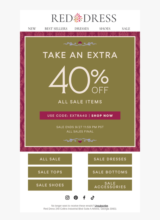 OMG! Extra 40% OFF sale is here