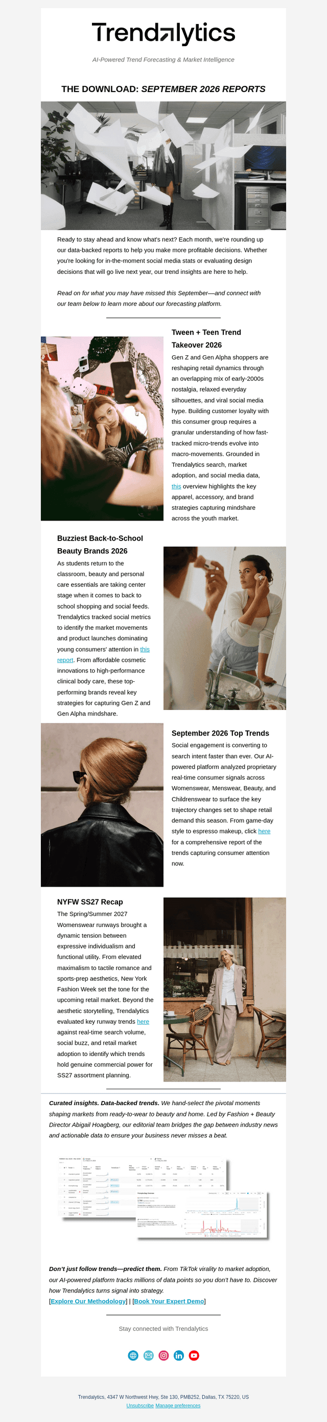 Trendalytics Innovation Labs email from Fri, Sep 25, 2026
