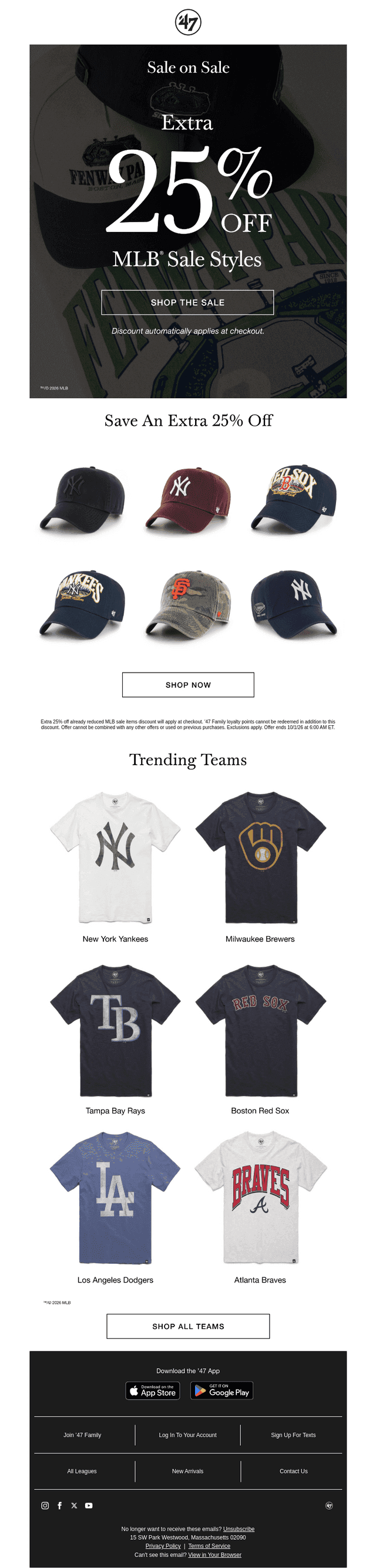 Extra 25% Off MLB® Sale