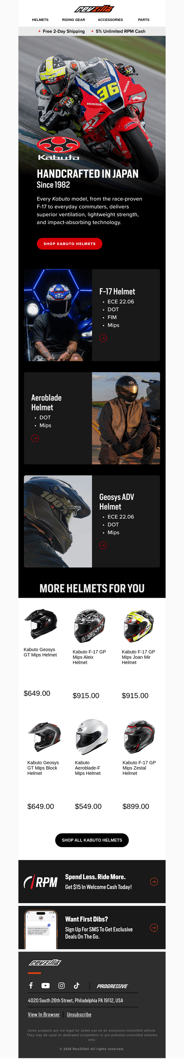 RevZilla email from Fri, Sep 25, 2026