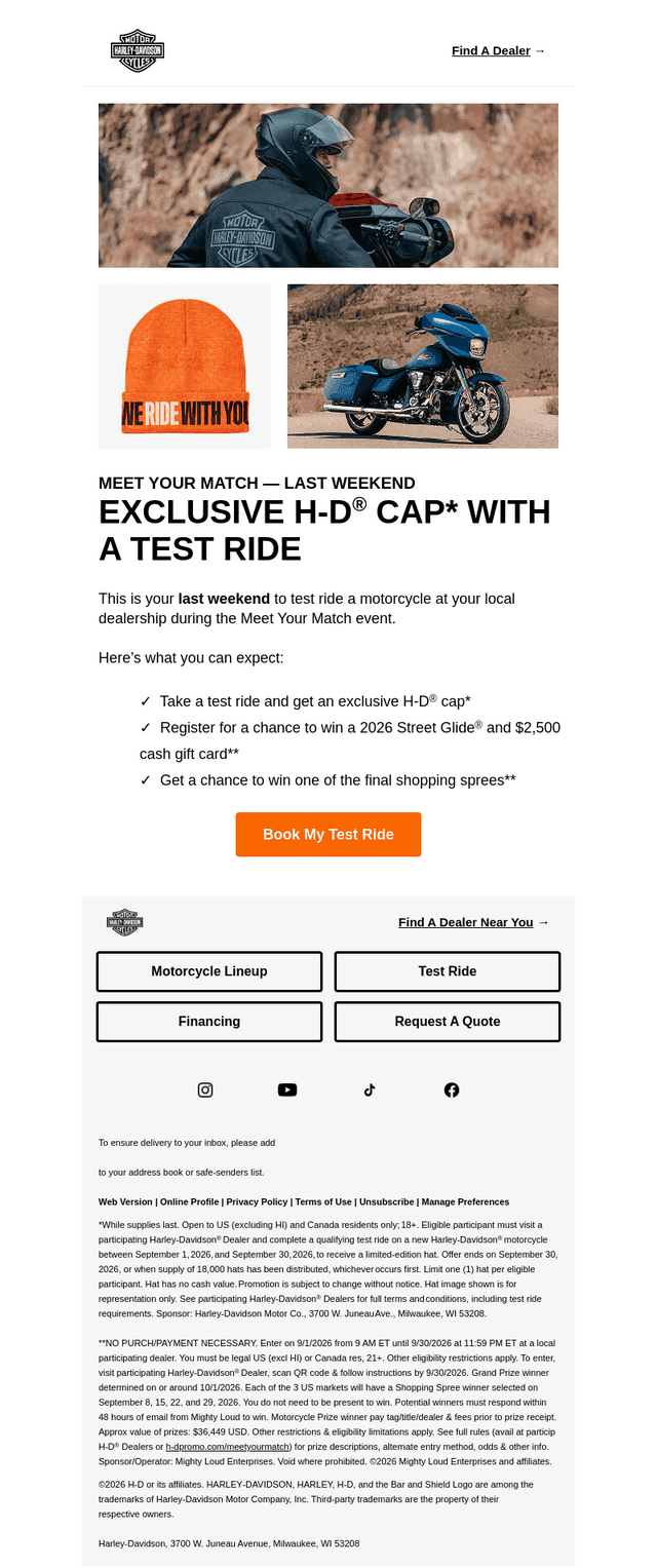 Harley-Davidson email from Fri, Sep 25, 2026