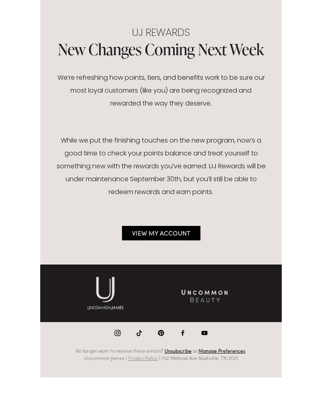 Uncommon James email from Fri, Sep 25, 2026