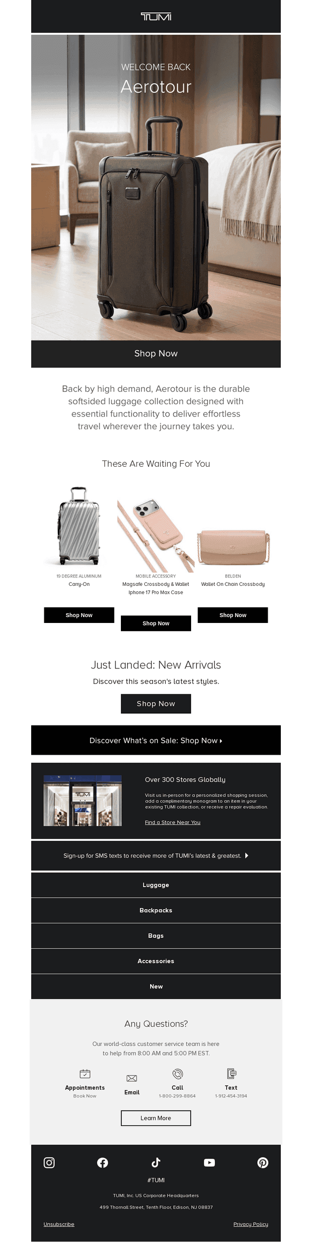 TUMI email from Fri, Sep 25, 2026