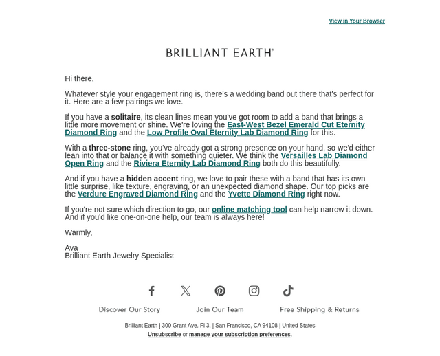 Brilliant Earth email from Fri, Sep 25, 2026