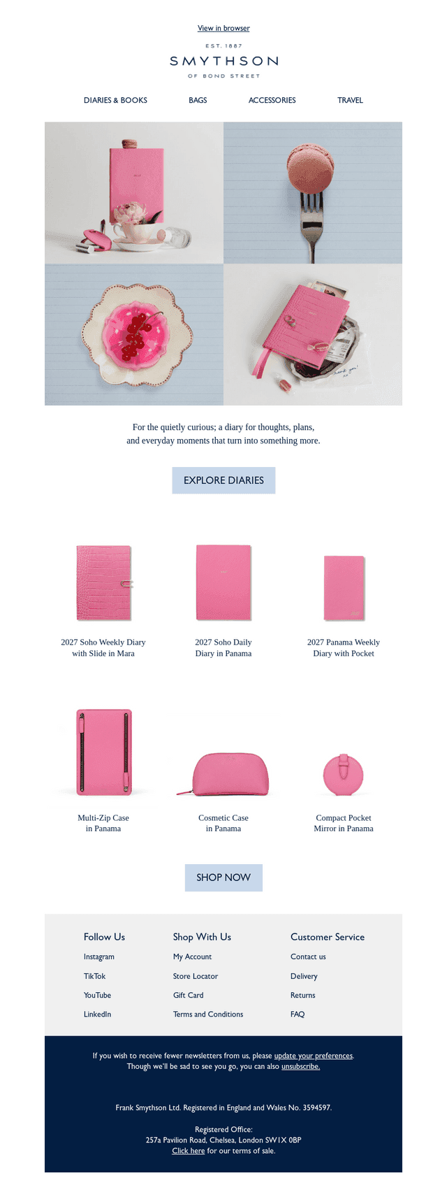 Smythson email from Sat, Sep 26, 2026