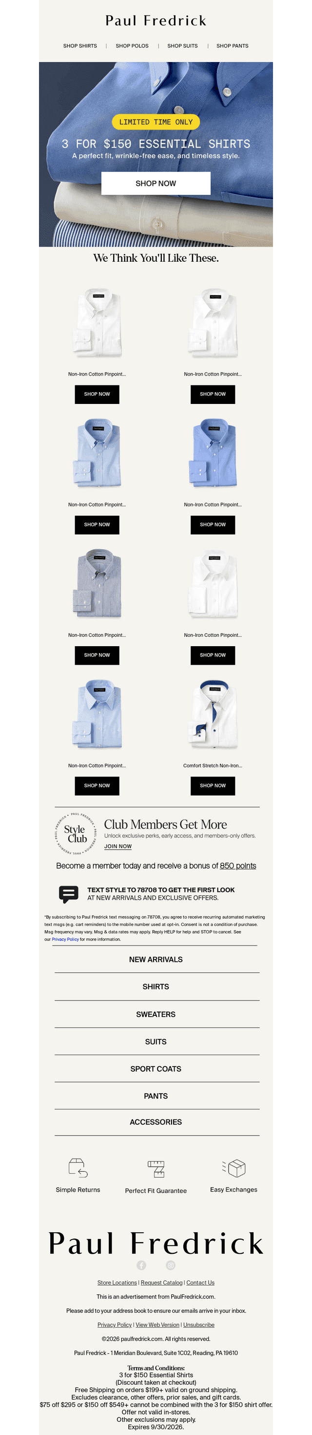3 for $150: the shirts every guy needs.