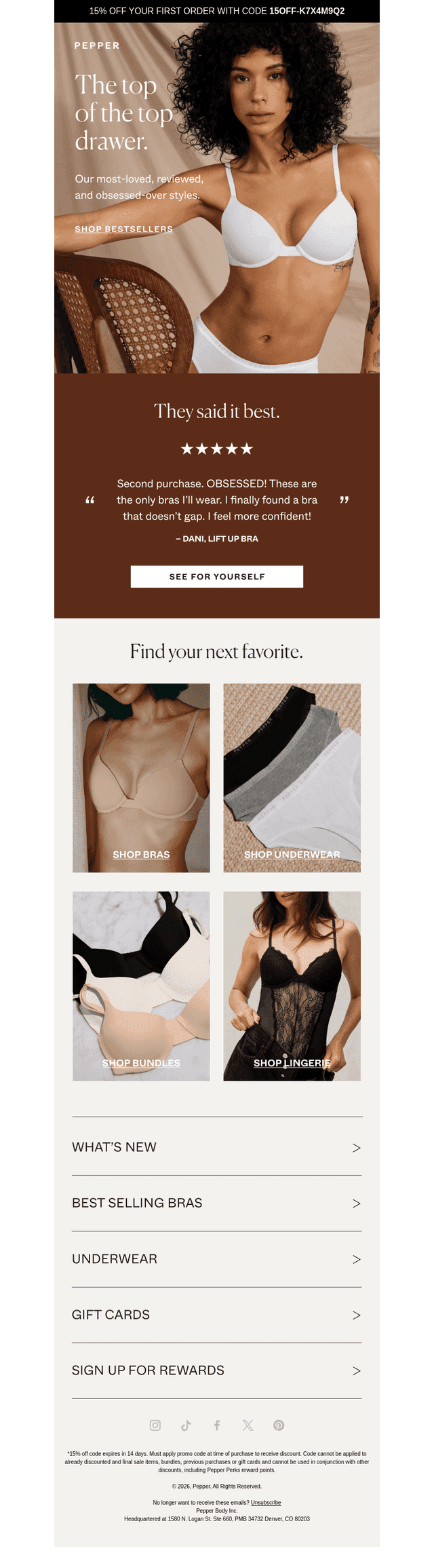 Top drawer status: earned