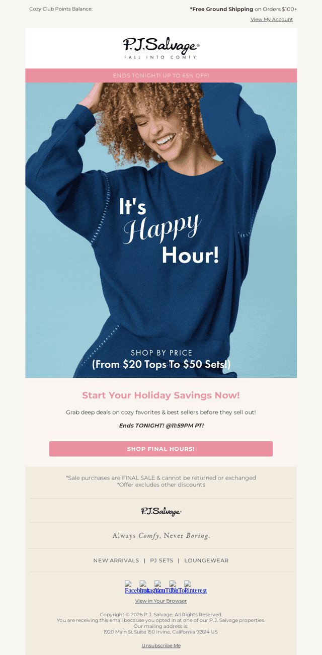LAST ROUND! Happy Hour Ends Soon!