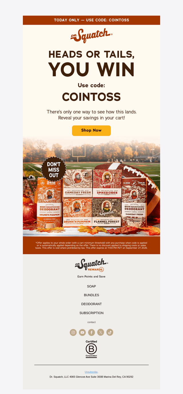 This FLASH OFFER is just a coin toss away