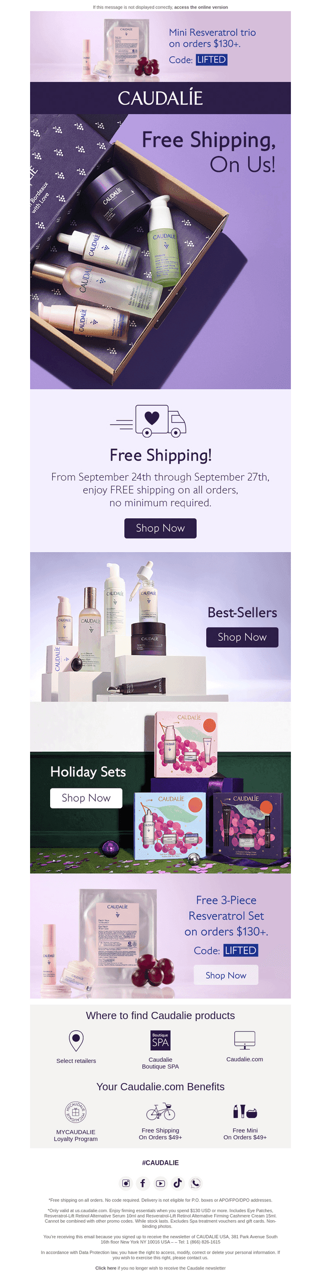 Caudalie email from Sun, Sep 27, 2026