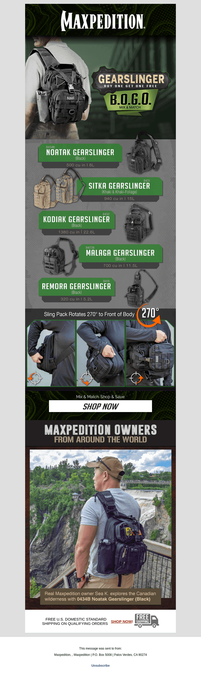 Sling Pack BOGO Sale featuring Noatak