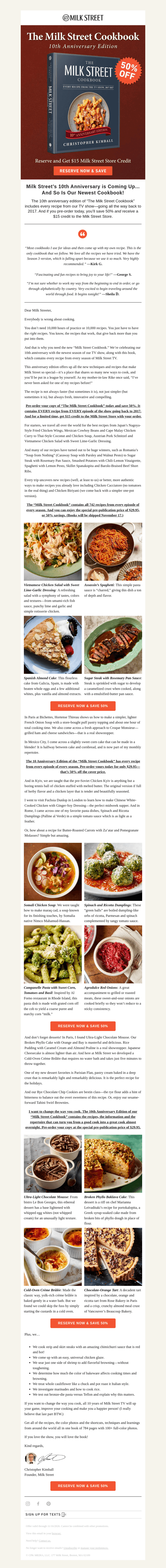 Milk Street email from Sun, Sep 27, 2026