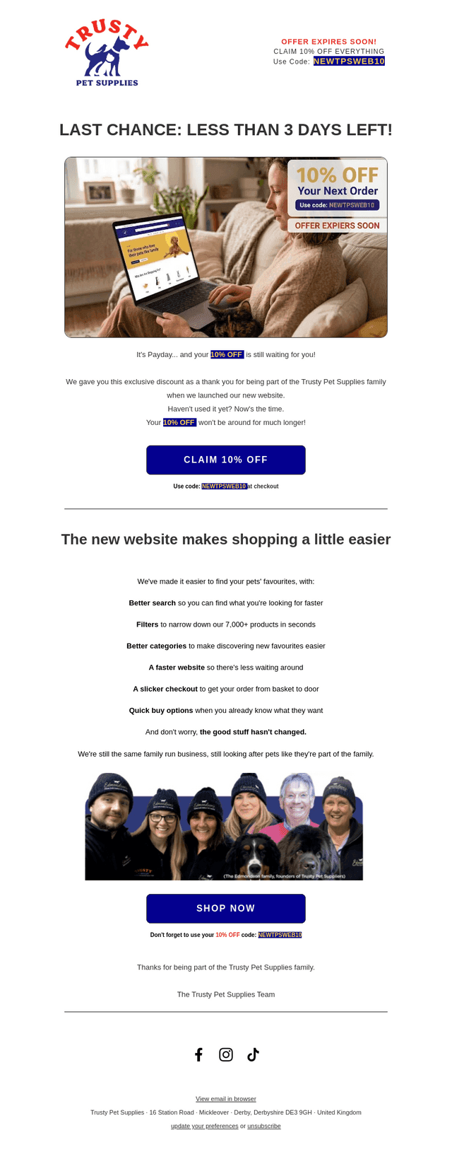 Trusty Pet Supplies email from Sun, Sep 27, 2026