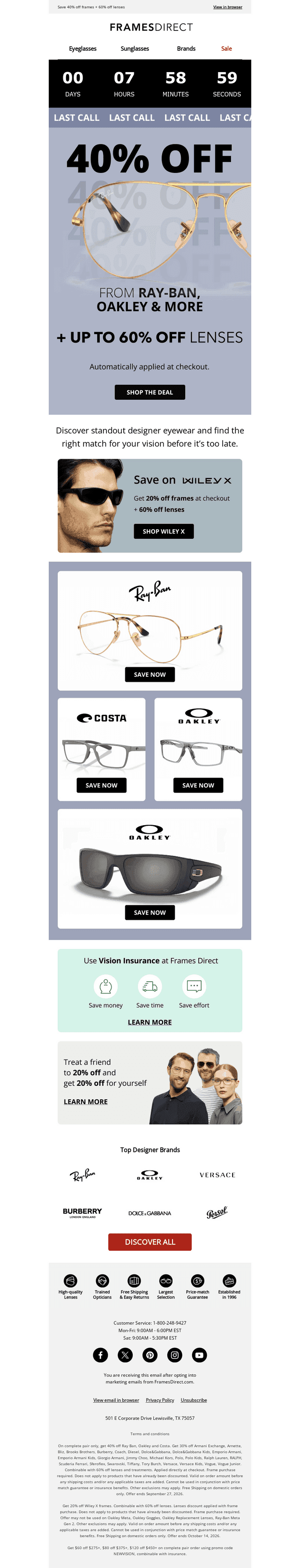 Your complete pair offer ends today