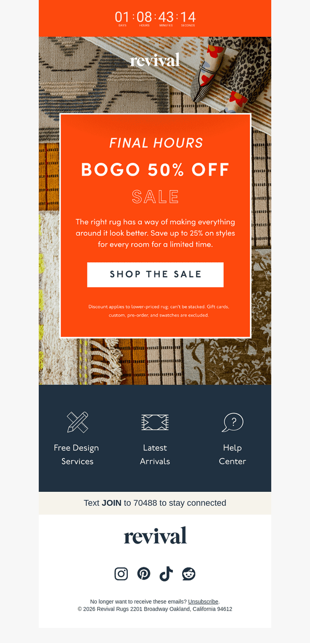 BOGO 50% off ends tonight