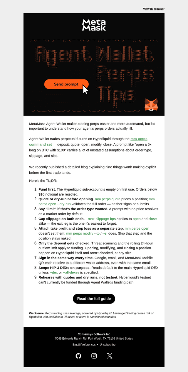 MetaMask email from Mon, Sep 28, 2026