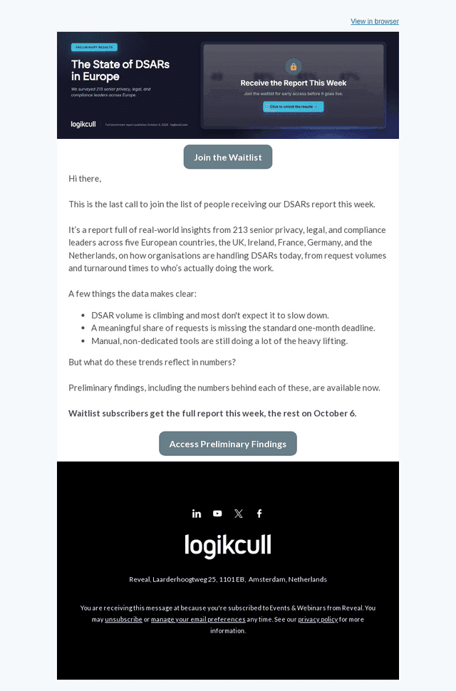 Reveal-Brainspace email from Mon, Sep 28, 2026