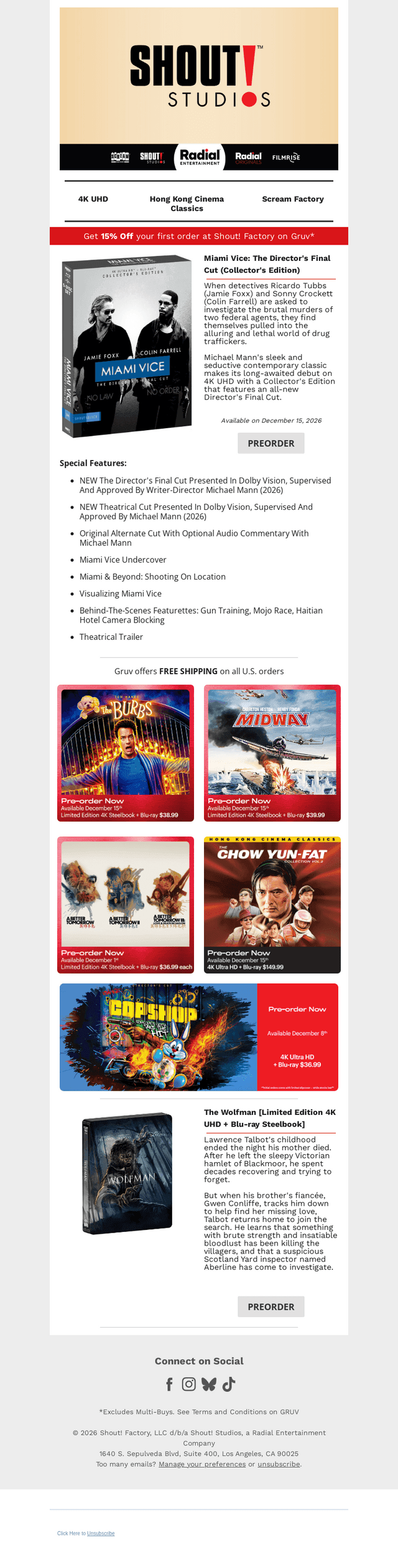 Shout! Factory email from Mon, Sep 28, 2026