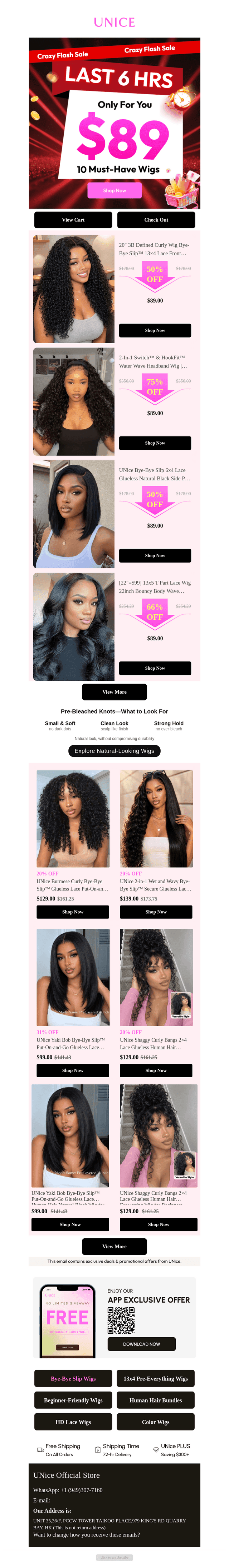 Your $89 wig lineup is here
