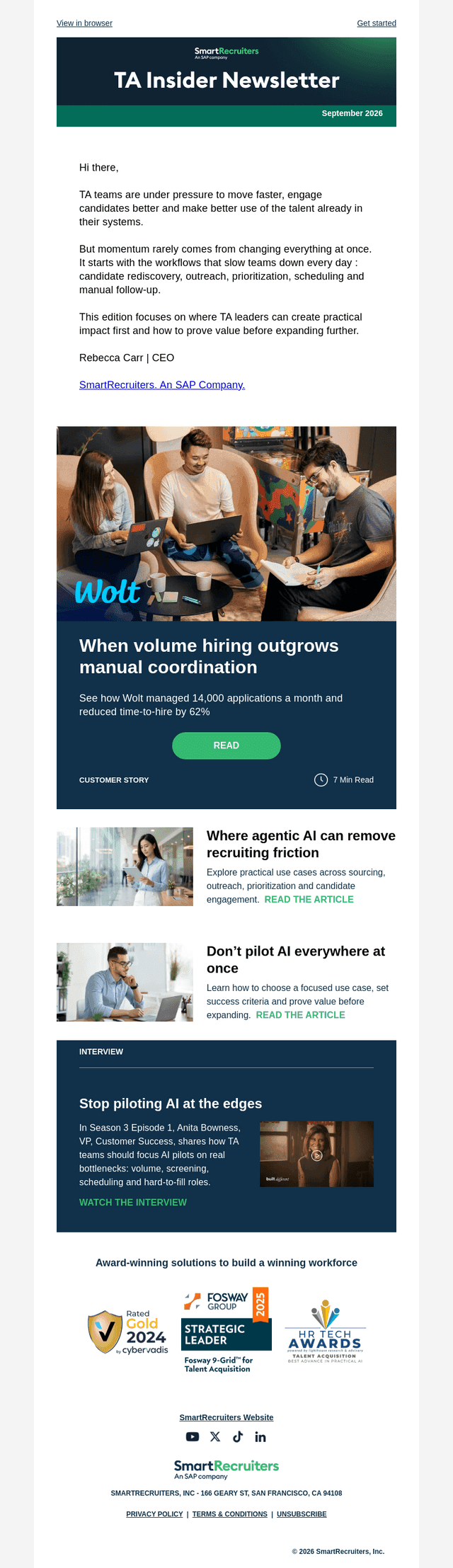 SmartRecruiters email from Tue, Sep 29, 2026