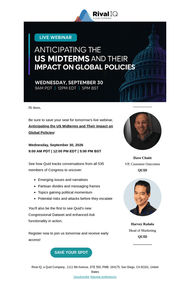 Rival IQ email from Tue, Sep 29, 2026