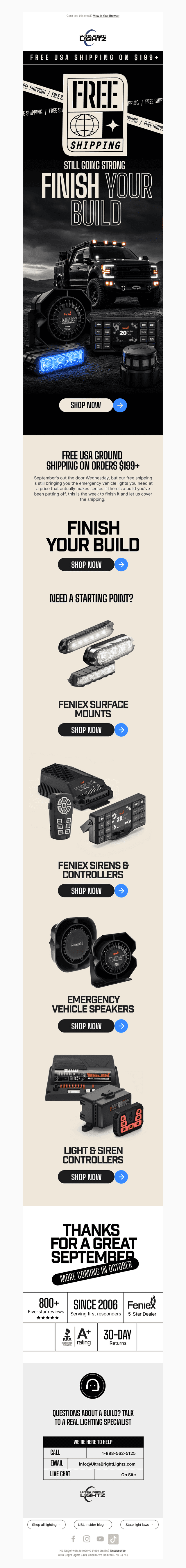Ultra Bright Lightz email from Tue, Sep 29, 2026