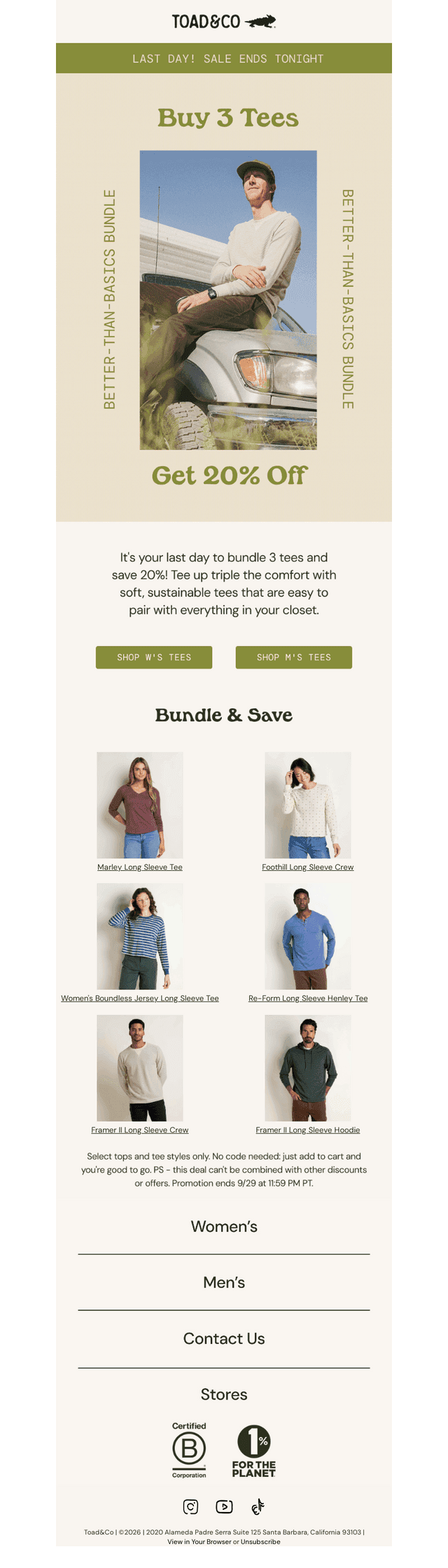 Ends Tonight: 20% Off 3+ Tees